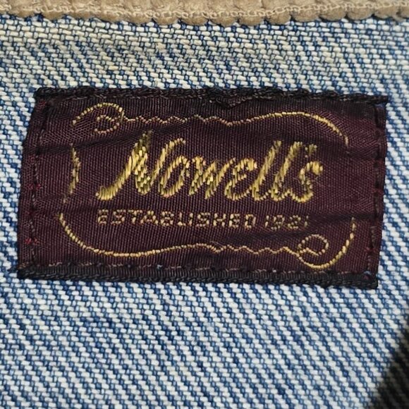 Vtg Nowell's Made in USA Men's Denim Corduroy Collar Chore / Barn Coat Blue - L* - Picture 2 of 4